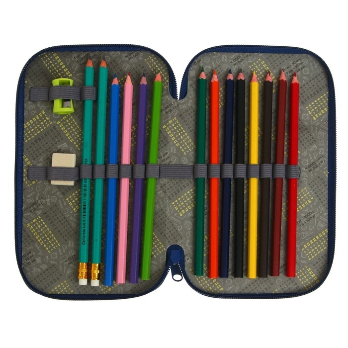 Пенал 2 секции, 125 х 205 мм, с наполнением 23 предмета, Calligrata Пенал 2 секции, 125 х 205 мм, с наполнением 23 предмета, Calligrata "Кошечка" ламинированный картон, 30П26/2/set