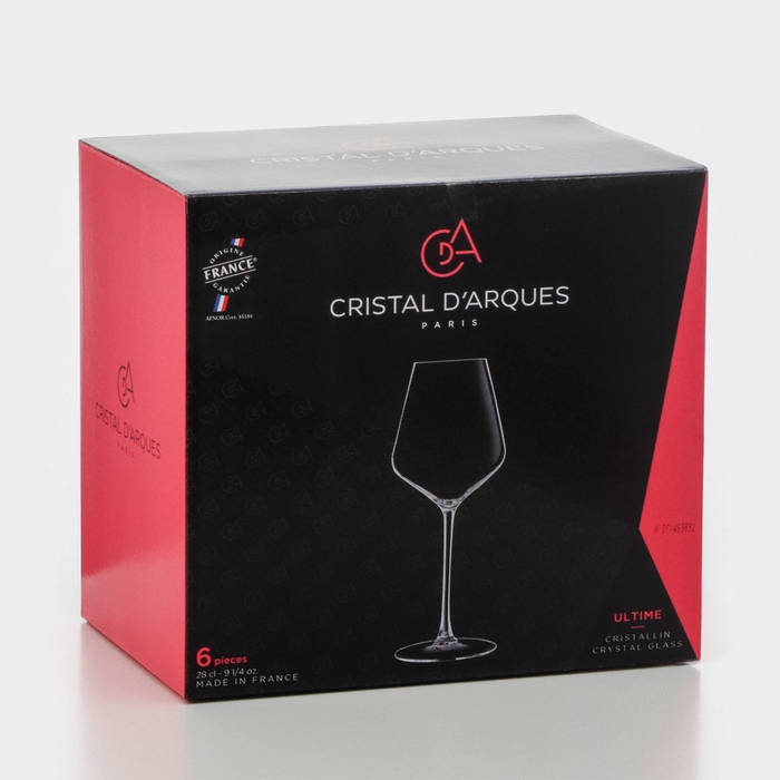 Набор бокалов для вина ULTIME, 280 мл, хрустальное стекло, 6 шт Набор бокалов для вина ULTIME, 280 мл, хрустальное стекло, 6 шт