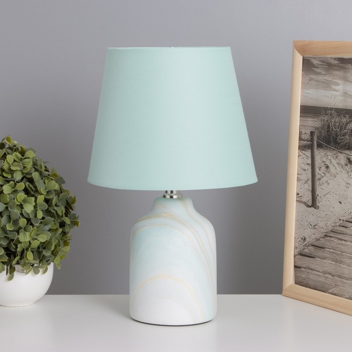 Лампа настольная Лампа настольная "Жаклин" 1х40Вт Е14 бирюзовый 20х20х32см