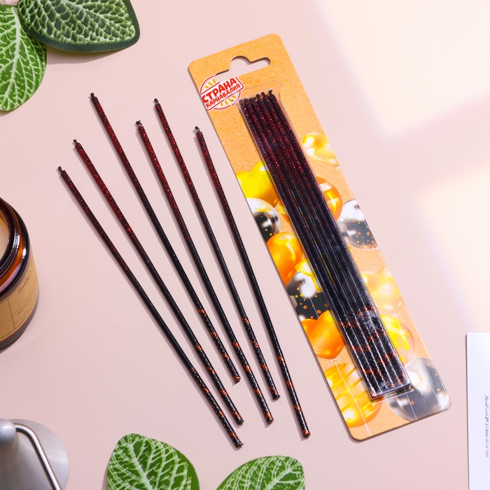 Набор свечей в торт, 6 штук Набор свечей в торт, 6 штук "Сияние", красно-черный, 17 см