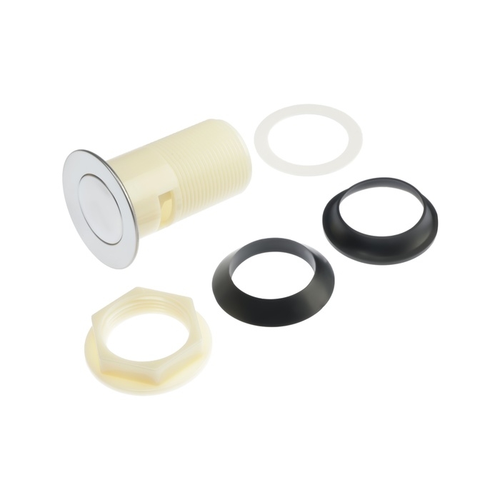 Донный клапан ZEIN BP3, корпус пластик, малая кнопка, нержавеющая сталь, с переливом Донный клапан ZEIN BP3, корпус пластик, малая кнопка, нержавеющая сталь, с переливом