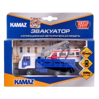 Машина металлическая «KAMAZ эвакуатор», 12 см, открываются двери, подвижные детали, инерция, скорая помощь 7,5 см