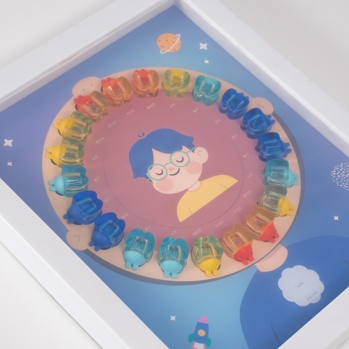 Фоторамка пластик 9х9 см  Фоторамка пластик 9х9 см "Молочные зубики" голубая 2х23х27 см