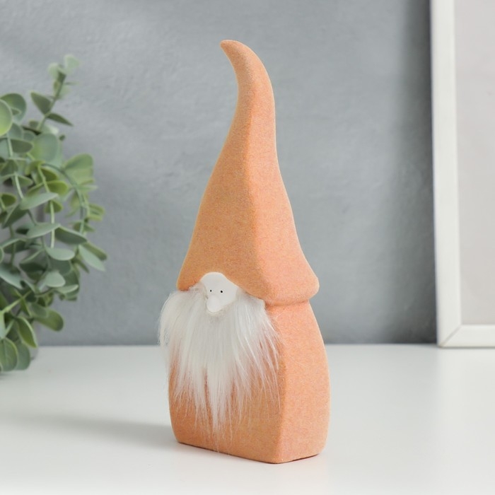 Сувенир керамика  Сувенир керамика "Пухлый гном" оранжевый флок 16,8х3х7,5 см