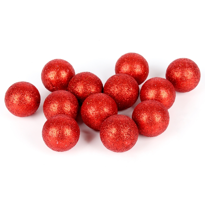 Новый год! Фигурка для поделок и декора «Шарик», набор 12 шт., размер 1 шт. — 4 см., цвет красный Новый год! Фигурка для поделок и декора «Шарик», набор 12 шт., размер 1 шт. — 4 см., цвет красный