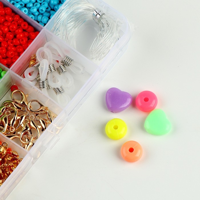 Набор для создания украшений «Бусины», набор 6 цветов, фурнитура, леска Набор для создания украшений «Бусины», набор 6 цветов, фурнитура, леска