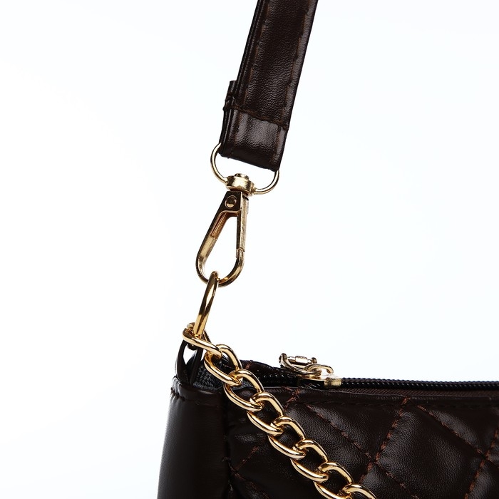 Сумка багет на молнии, цвет коричневый Сумка багет на молнии, цвет коричневый