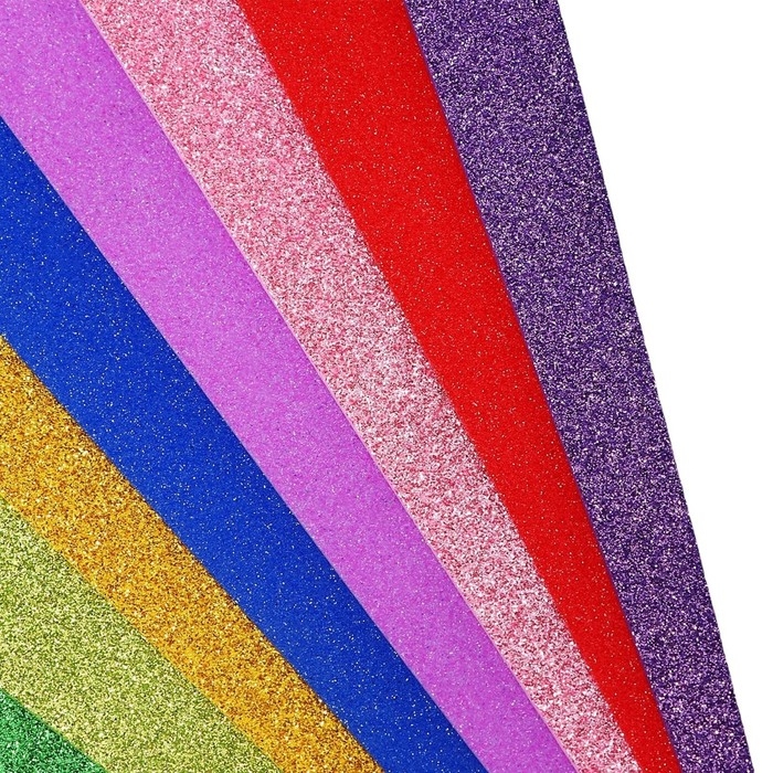 Набор Набор "Пенка с блёстками" А4, 10 листов, 10 цветов, толщина 2 мм