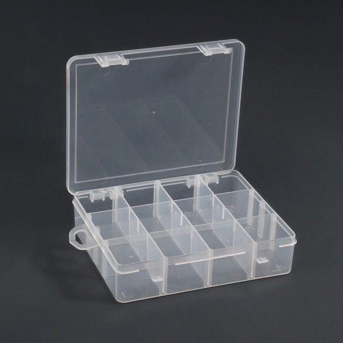 Органайзер для декора, с подвесом, передвижные ячейки, 12 ячеек, 13,8 &times; 11,3 см, цвет прозрачный