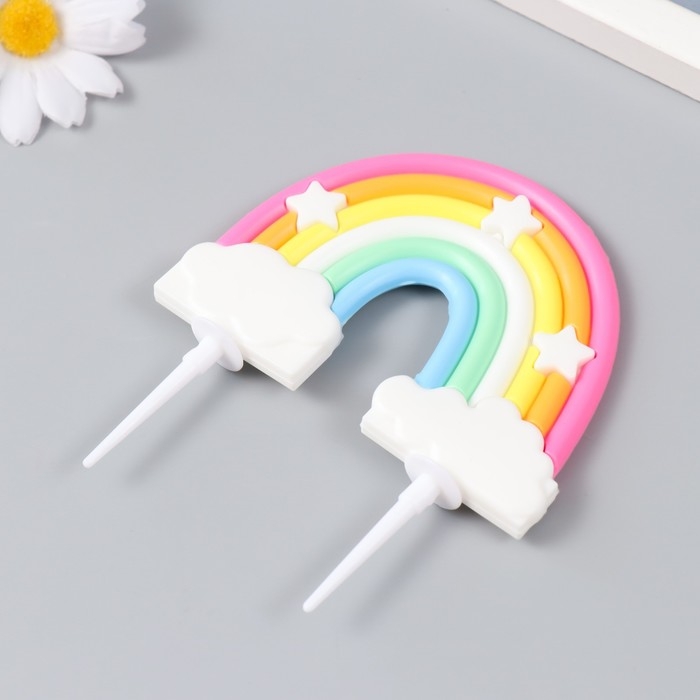 Декор для творчества пластик Декор для творчества пластик "Радуга в облаках со звёздами" 7 см