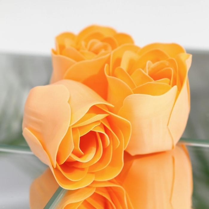 Мыльные розочки, оранжевые, набор 3 шт. Мыльные розочки, оранжевые, набор 3 шт.