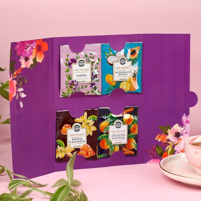 Чай в конверте «Цвети от счастья», 7,2 г ( 4 шт. х 1,8 г), Чай в конверте «Цвети от счастья», 7,2 г ( 4 шт. х 1,8 г),