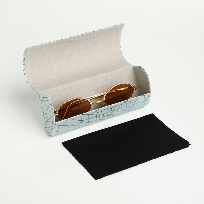 Футляр для очков на хлопушке, длина 15,5 см, цвет бирюзовый Футляр для очков на хлопушке, длина 15,5 см, цвет бирюзовый