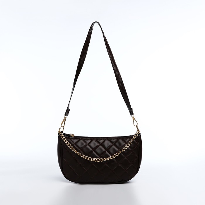 Сумка багет на молнии, цвет коричневый Сумка багет на молнии, цвет коричневый