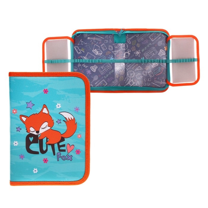 Пенал 1 секция, 140 х 200 х 40 мм, 2 откидные планки, тканевый, ПКТ 09-20-1 Пенал 1 секция, 140 х 200 х 40 мм, 2 откидные планки, тканевый, ПКТ 09-20-1 "Лисёнок"