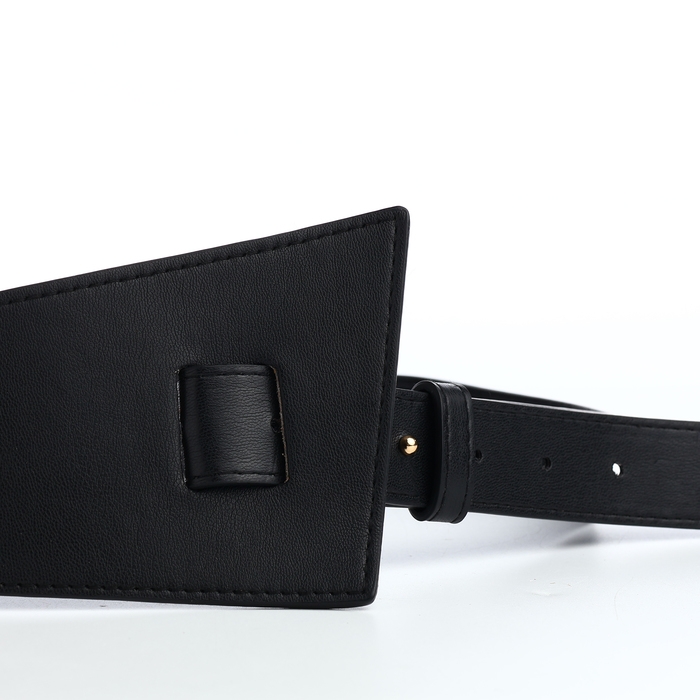 Ремень женский, ширина 9,5 см, пряжка гвоздик, цвет чёрный