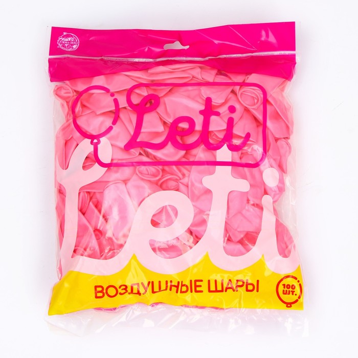 Шар латексный 12", металл, в наборе 100 шт., цвет розовый