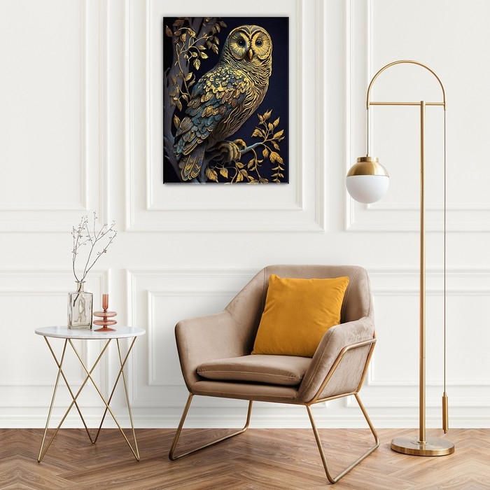 Картина по номерам с поталью «Золотая сова» 18 цветов, 40 × 50 см Картина по номерам с поталью «Золотая сова» 18 цветов, 40 × 50 см