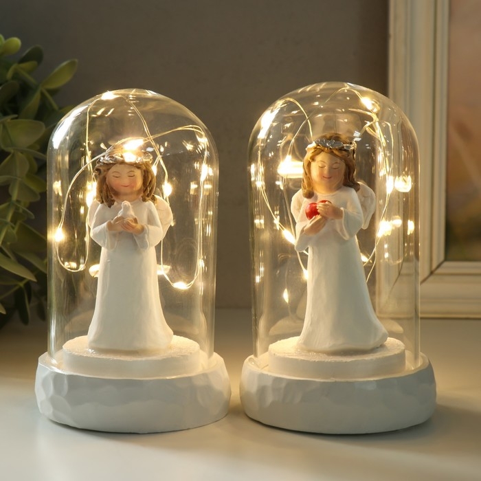 Сувенир полистоун свет Сувенир полистоун свет "Ангел с цветком/молится" МИКС 7х7х11,5 см