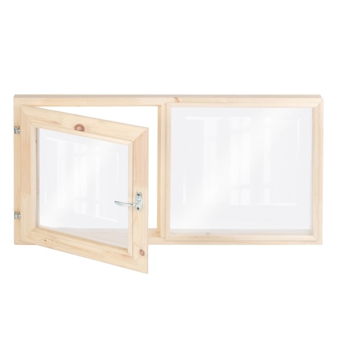 Окно двухстворчатое, 50×100см, двойное стекло ХВОЯ Окно двухстворчатое, 50×100см, двойное стекло ХВОЯ