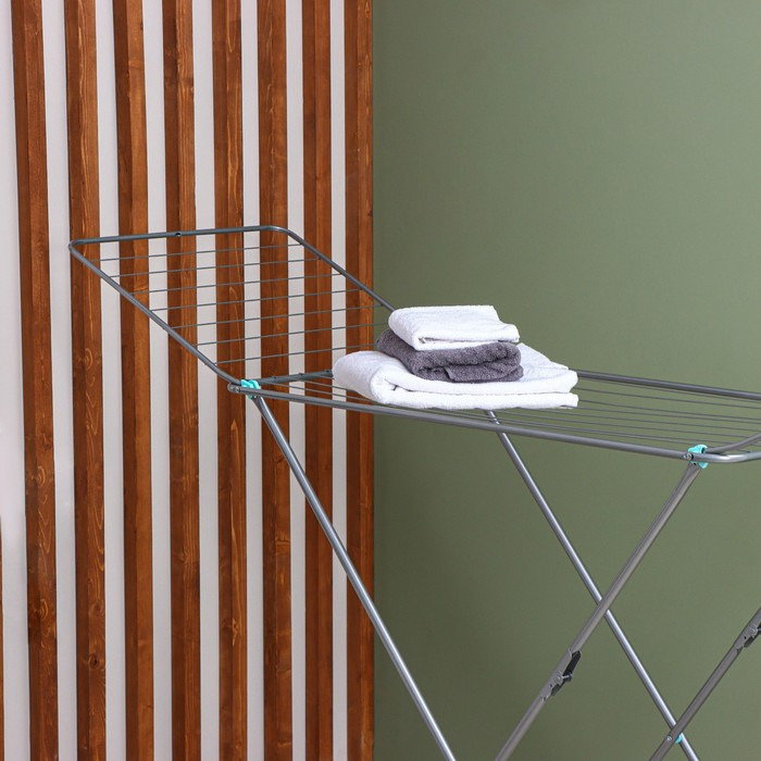 Сушилка для белья напольная складная, рабочая длина 20 м, высота от пола 95 см, ширина 54 см, цвет серый, ножки МИКС Сушилка для белья напольная складная, рабочая длина 20 м, высота от пола 95 см, ширина 54 см, цвет серый, ножки МИКС
