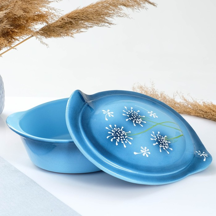 Емкость для запекания  Емкость для запекания "Трапеза овальная с крышкой" 2,2л / 30х22х11,5см, расторопша