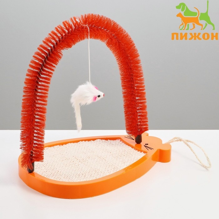Комплекс для кошек с сизалевой когтеточкой, аркой-чесалкой и мышкой, коричневый Комплекс для кошек с сизалевой когтеточкой, аркой-чесалкой и мышкой, коричневый