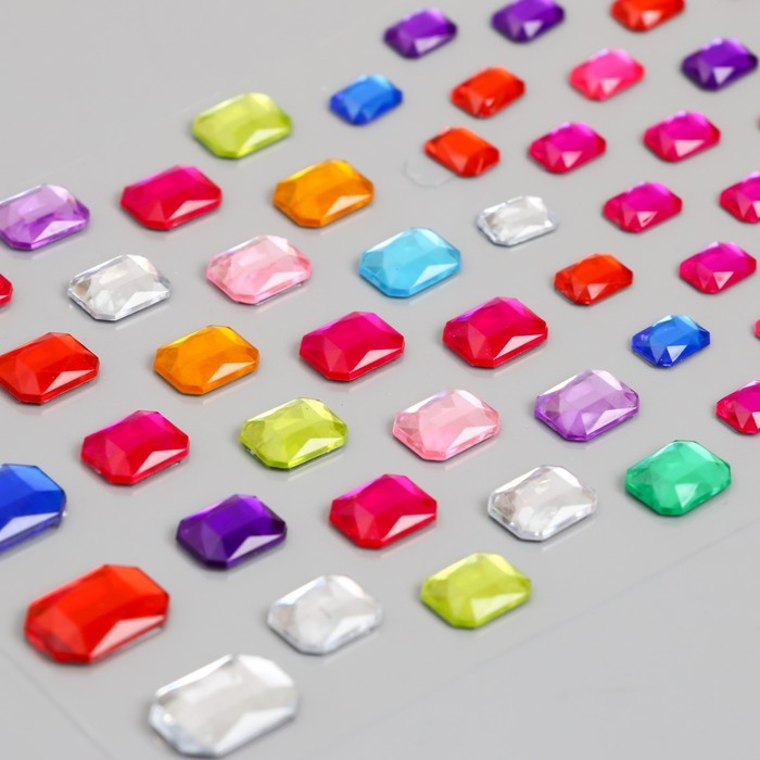 Наклейка пластик стразы Наклейка пластик стразы "Прямоугольные разных размеров" МИКС 9х16,5 см