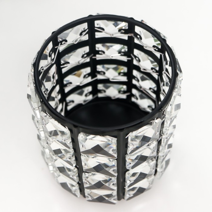 Подсвечник металл на 1 свечу Подсвечник металл на 1 свечу "Кристаллы" цилиндр чёрный 12х9х9 см