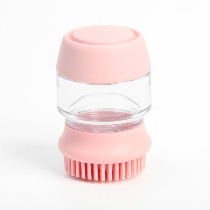 Щётка для мытья и массажа собак с ёмкостью для шампуня и 2 насадками, 5.8х5.8х9 см, розовая 711233 Щётка для мытья и массажа собак с ёмкостью для шампуня и 2 насадками, 5.8х5.8х9 см, розовая 711233