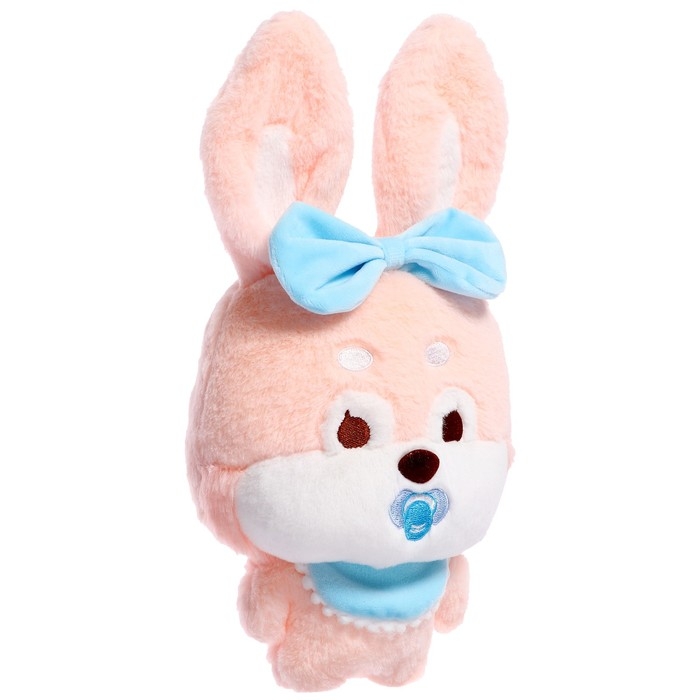 Мягкая игрушка «Зайка» с бантиком, 20 см, цвет персиковый Мягкая игрушка «Зайка» с бантиком, 20 см, цвет персиковый