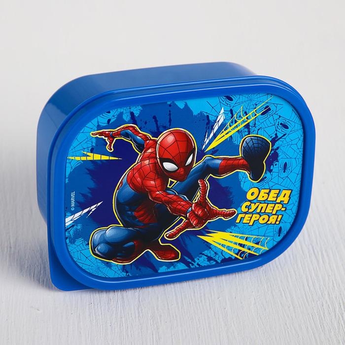 Ланч-бокс прямоугольный 500 мл  Ланч-бокс прямоугольный 500 мл "Обед супергероя", Человек-паук
