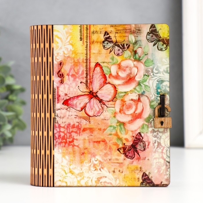 Шкатулка-книга  Шкатулка-книга "Бабочки" 14 х12х5 см