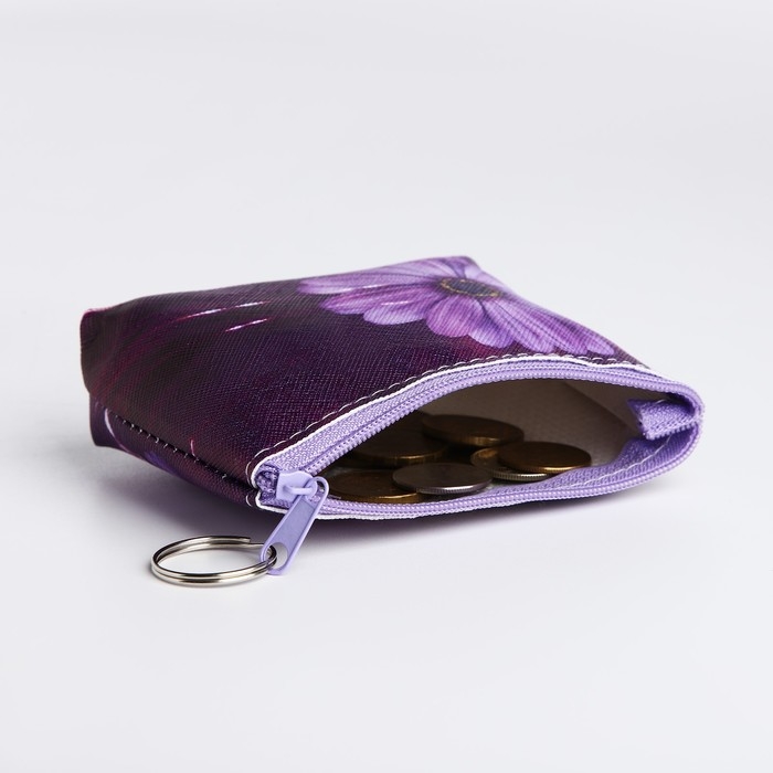 Кошелёк женский на молнии, цвет фиолетовый