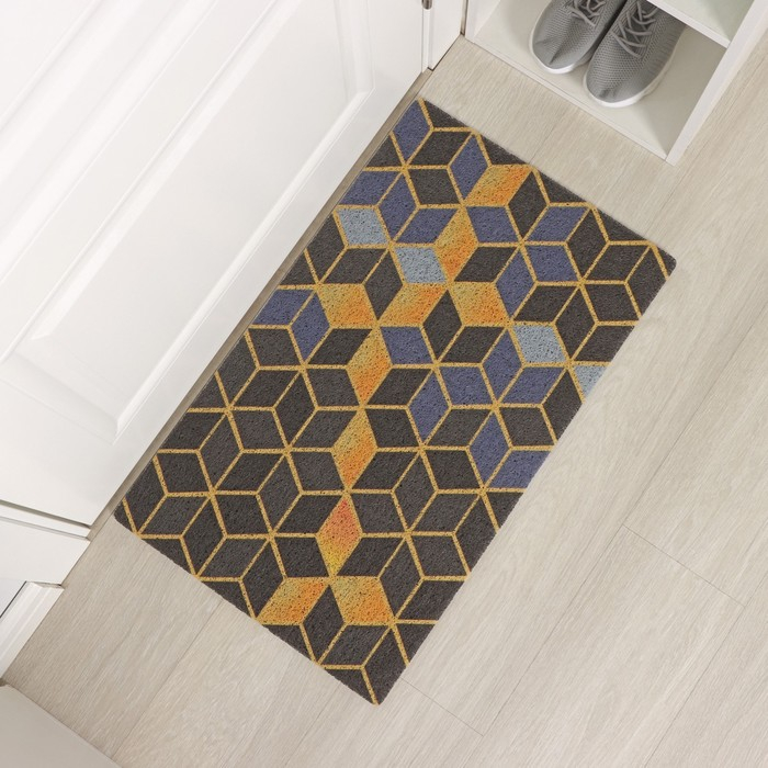 Коврик придверный грязезащитный Доляна «Бурлеск», вырезной, 45×75 см Коврик придверный грязезащитный Доляна «Бурлеск», вырезной, 45×75 см