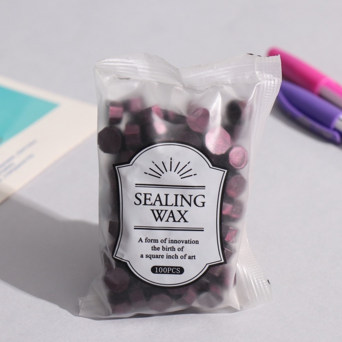 Сургуч в гранулах Сургуч в гранулах "Лиловый" перламутр набор 100 капсул