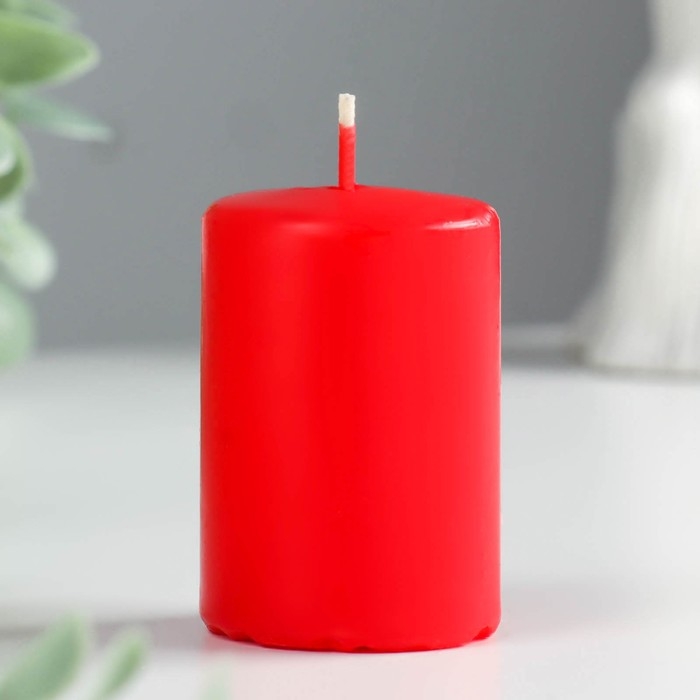 Набор свечей-цилиндров Набор свечей-цилиндров "Интерьерный", 4 шт, 6х4 см, 10 ч, красный