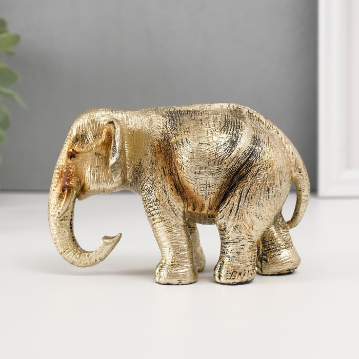 Сувенир полистоун Сувенир полистоун "Золотой слон" 8,7х13х7 см
