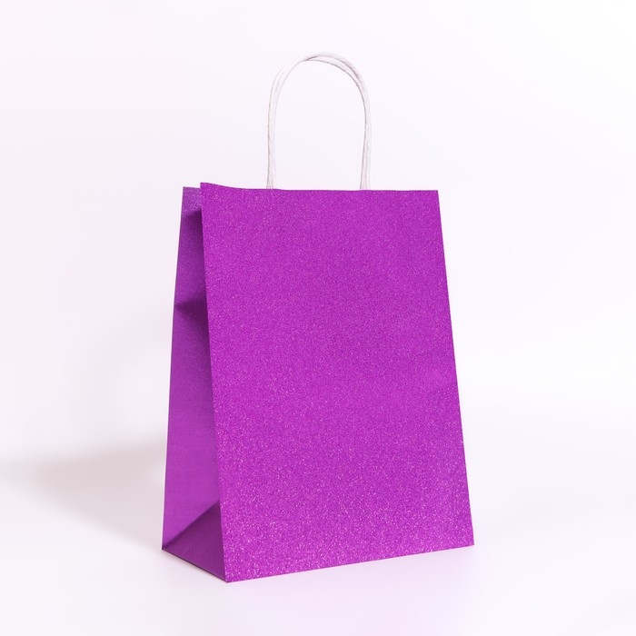 Пакет подарочный бумажный с глиттером сиреневый, 21 х 11 х 27 см Пакет подарочный бумажный с глиттером сиреневый, 21 х 11 х 27 см