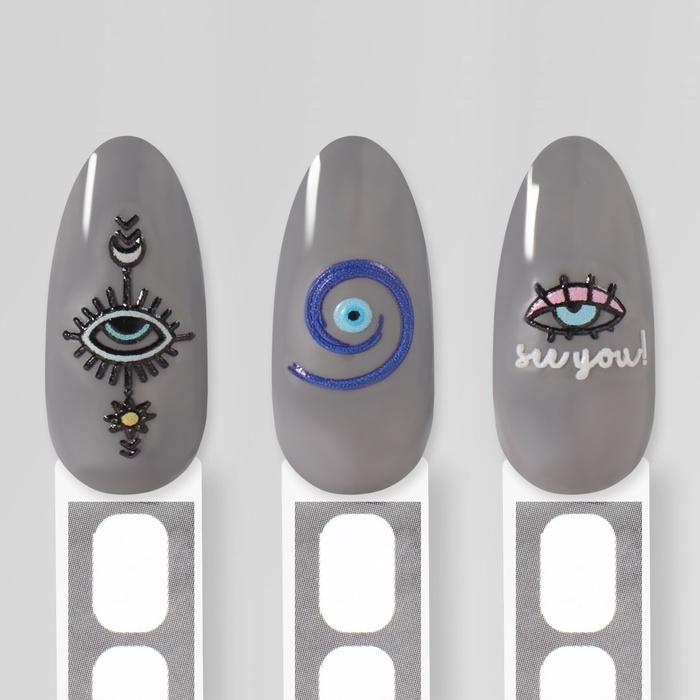 Наклейки для ногтей «Взгляд», объёмные, разноцветные Наклейки для ногтей «Взгляд», объёмные, разноцветные