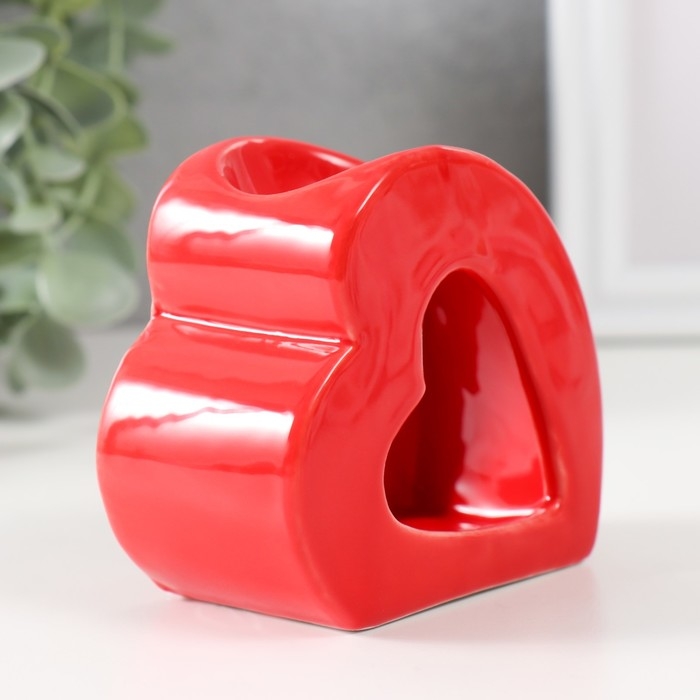 Аромалампа керамика Аромалампа керамика "Сердце" красная 9х4,8х8 см