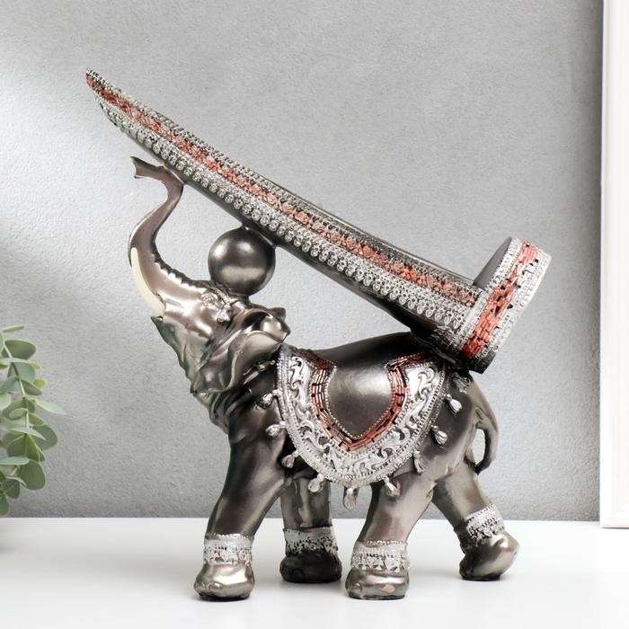 Сувенир полистоун подставка под бутылку Сувенир полистоун подставка под бутылку "Грифельный слон" 29,5х29х10 см