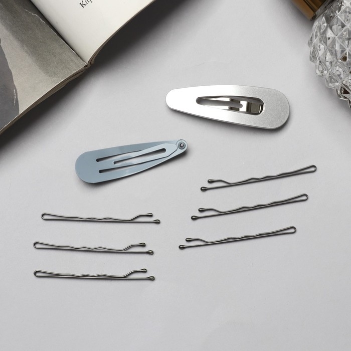 Невидимка для волос «Адель» (набор 10 шт) 5 см, серебро Невидимка для волос «Адель» (набор 10 шт) 5 см, серебро