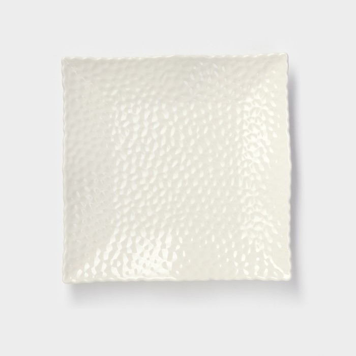 Тарелка керамическая квадратная «Воздушность», d=19 см, цвет белый Тарелка керамическая квадратная «Воздушность», d=19 см, цвет белый