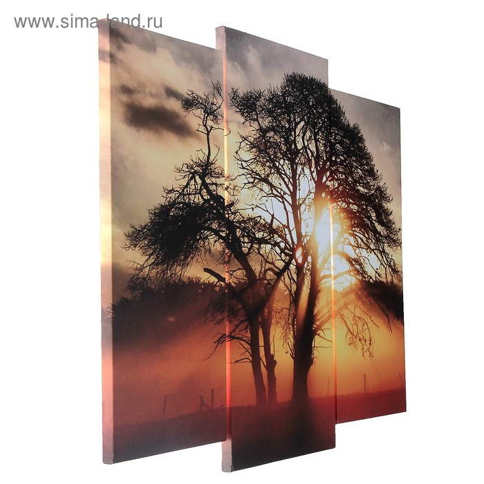 Модульная картина  Модульная картина "На закате"  (2-25х52; 1-30х60) 60х80 см