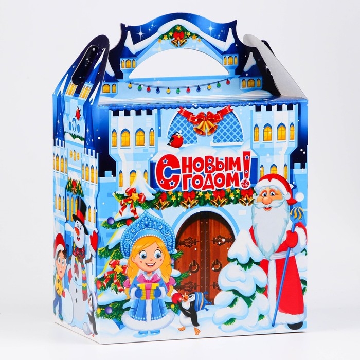 Новый год. Коробка подарочная новогодняя Ларец Новый год. Коробка подарочная новогодняя Ларец "Крепость" 18,2 х 11,5 х 26 см.