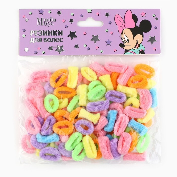 Набор резинок Набор резинок "Радуга", 100 штук, 1 см, Минни Маус