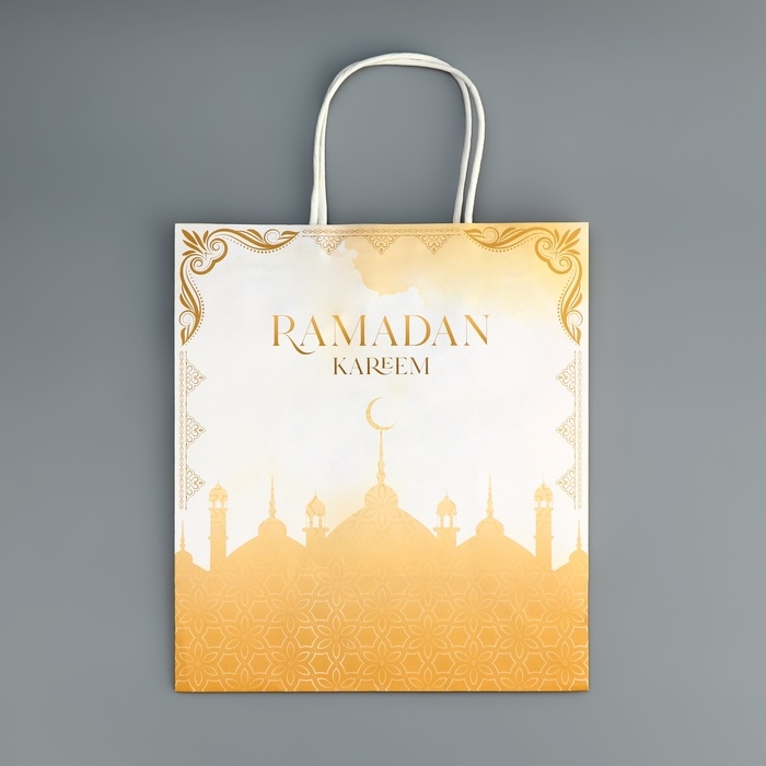 Пакет подарочный крафтовый, упаковка, Ramadan kareem, 22 х 25 х 12 см Пакет подарочный крафтовый, упаковка, Ramadan kareem, 22 х 25 х 12 см