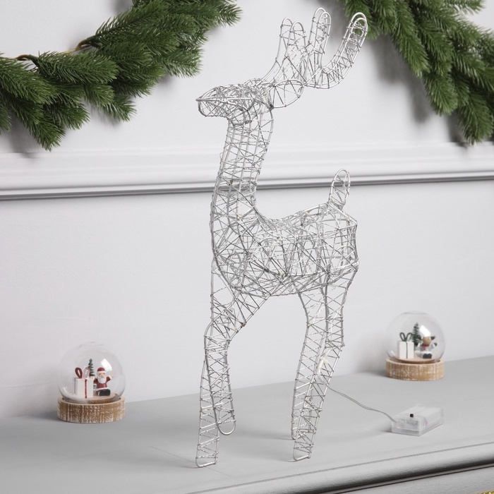 Фигура световая Фигура световая "Олень серый", 45х22х6 см, 20 LED, ААх2 (не в компл.), Т/БЕЛЫЙ