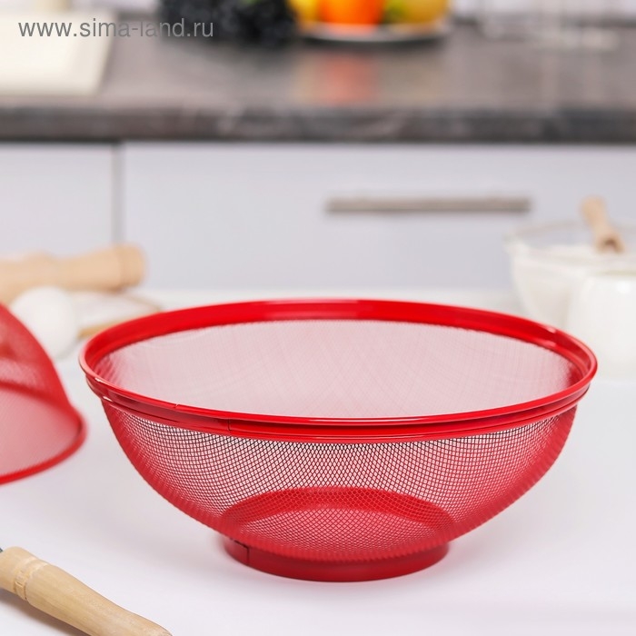 Сито с крышкой для хранения продуктов Доляна «Вкус», d=25 см, цвет МИКС Сито с крышкой для хранения продуктов Доляна «Вкус», d=25 см, цвет МИКС